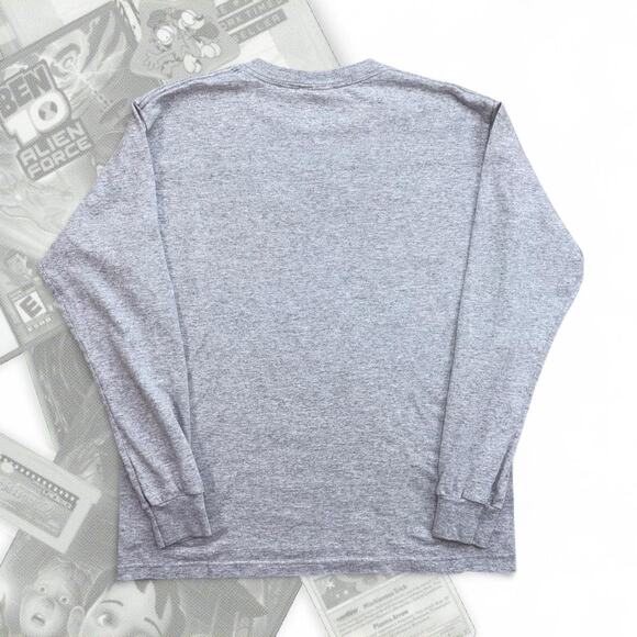 Vintage Y2K Gray / Red Adidas Logo Graphic Long Sleeve Tee - Picture 3 of 5